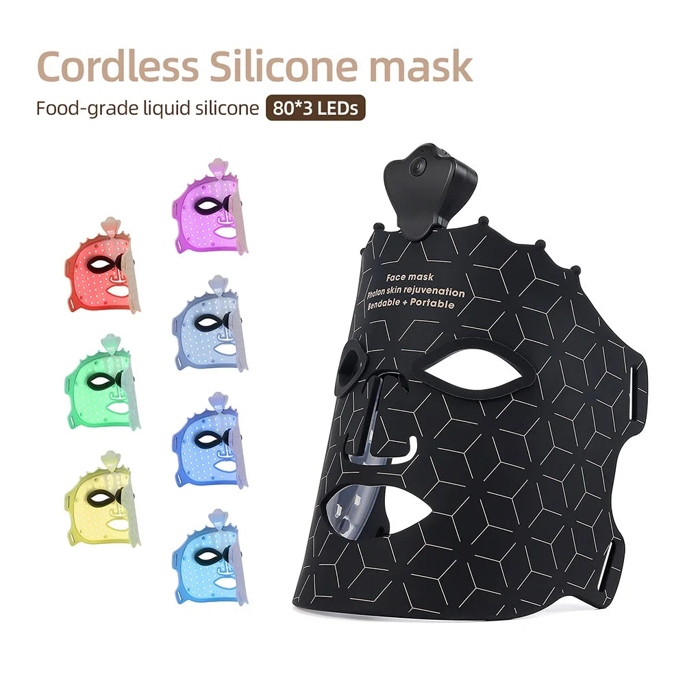 7 Colors LED Silicone Face Mask - Wireless and Rejuvenating