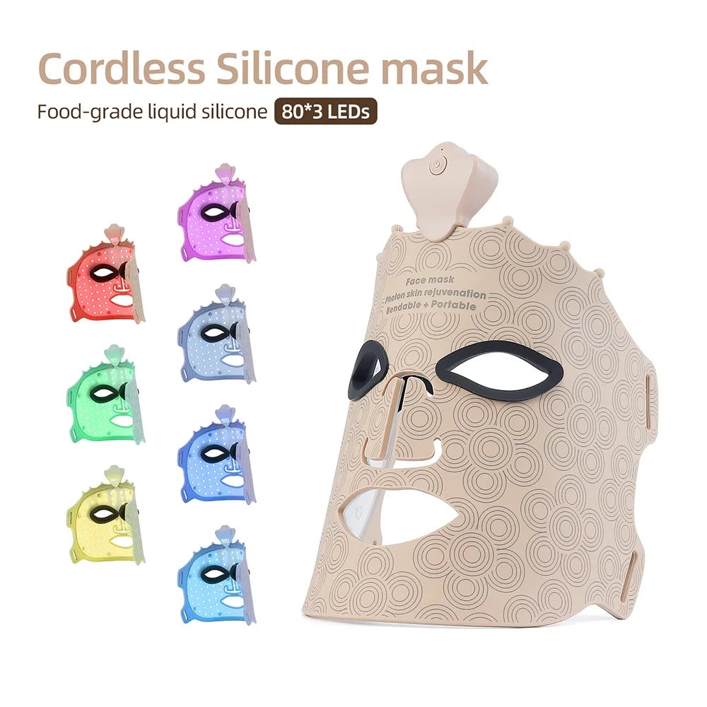 7 Colors LED Silicone Face Mask - Wireless and Rejuvenating