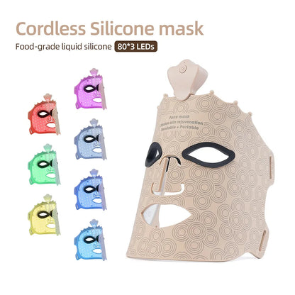 7 Colors LED Silicone Face Mask - Wireless and Rejuvenating
