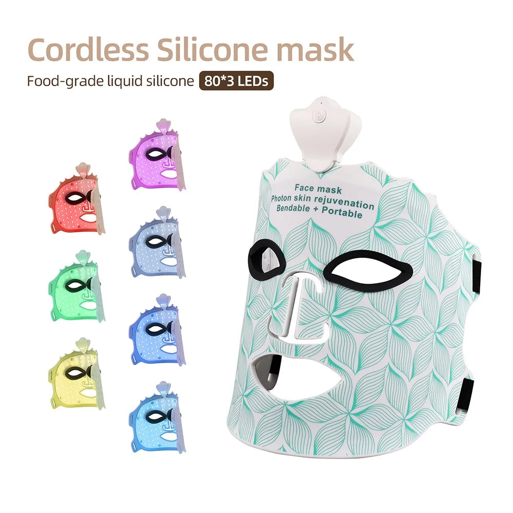 7 Colors LED Silicone Face Mask - Wireless and Rejuvenating