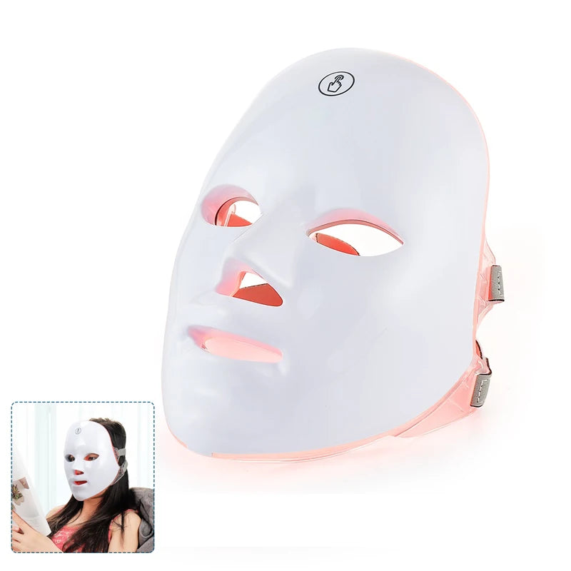 Foreverlily 7-Color Wireless LED Light Therapy Mask – Face and Neck Rejuvenation Device