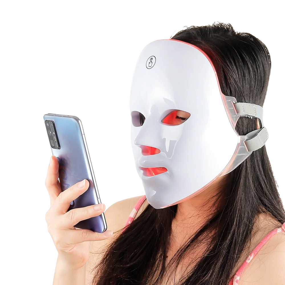 Foreverlily 7-Color Wireless LED Light Therapy Mask – Face and Neck Rejuvenation Device